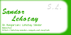 sandor lehotay business card